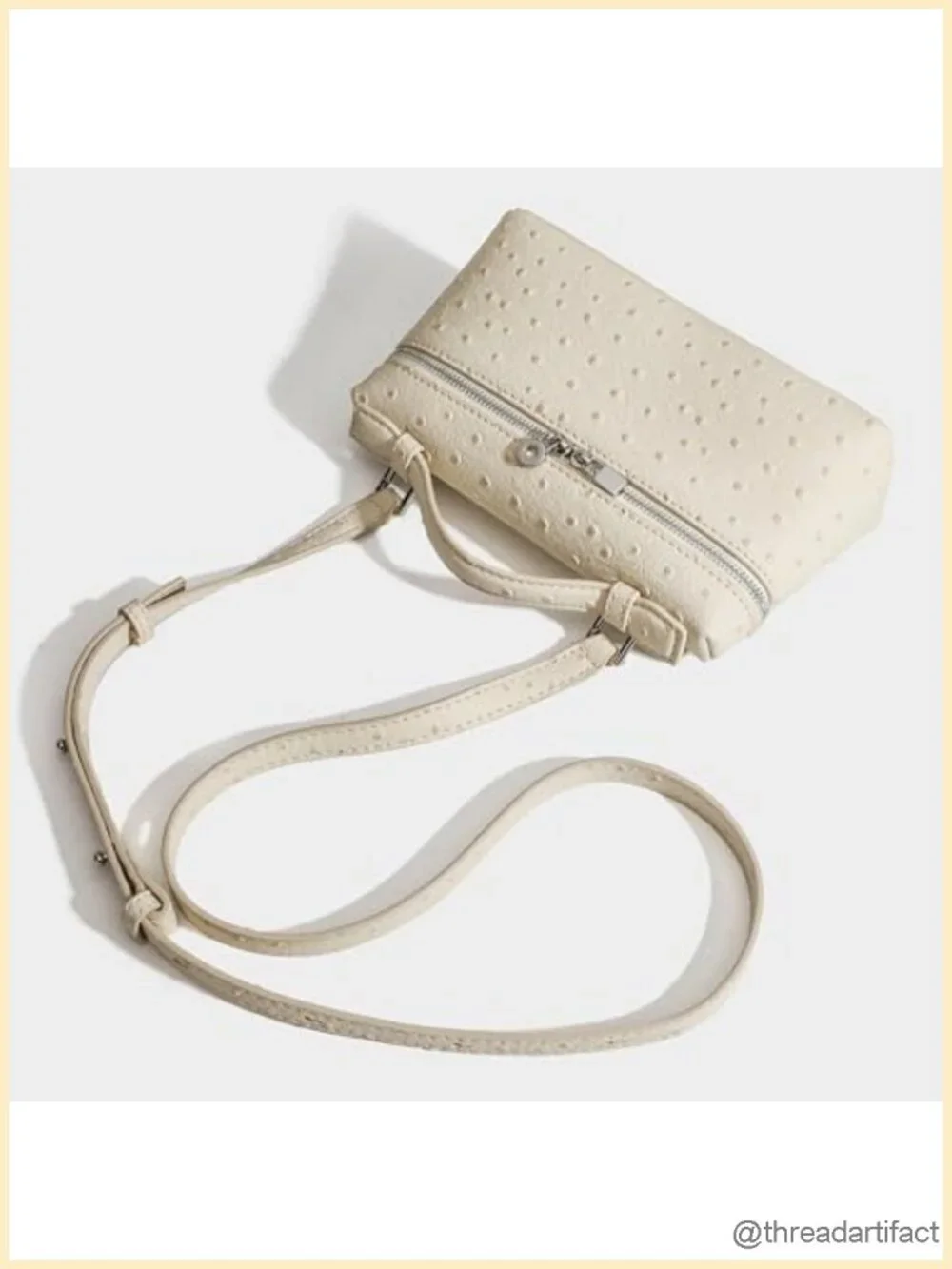 Crossbody Bag Small Top-Handle Pouch Shoulder Handbag Synthetic Ostrich Leather
